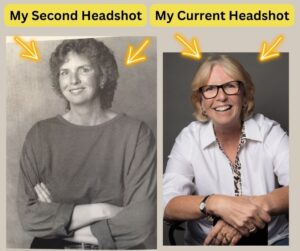 Comedy Headshots of me then and now
